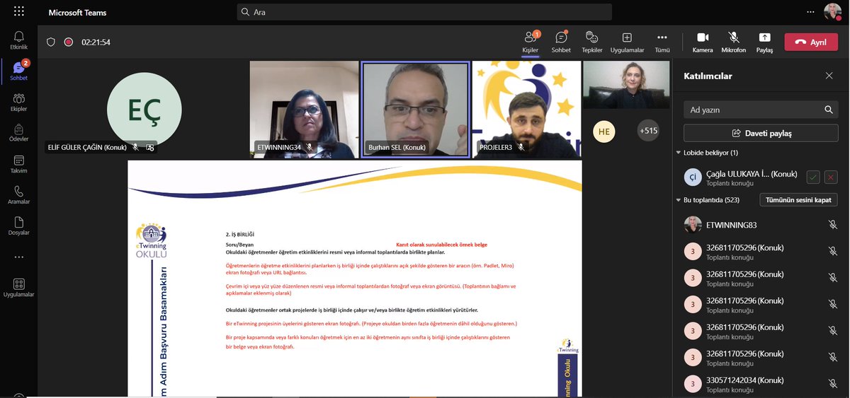 eTwinning_ist's tweet photo. 02.01.2023'te eTwinning İl Koordinatörlerimiz moderatörlüğünde eTwinning İçerik Geliştirme Eğitmenimiz Burhan SEL tarafından eTwinning Okulu Başvuruları Webinarı gerçekleştirildi.⭐️Kendisine ve tüm katılımcılara çok teşekkür ederiz💐
@tretwinning @memleventyazici
@ErsahinMustafa https://t.co/oI7VIu6V3r