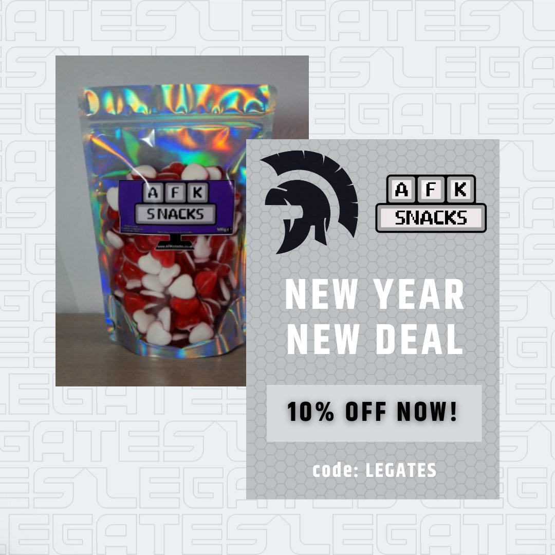 LegatesEsports's tweet photo. 🍬 NEW YEAR, NEW DEAL 🍬

Have a sweet start to 2023 by using code 'LEGATES' for 10% off your order from @AFKSnacks ! 

⬇️⬇️⬇️

https://t.co/1yJuyQUsbu https://t.co/8L4dcTyy7r