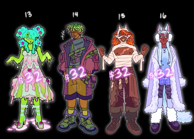 [RTs appreciated ]  NEW YEARS CLEARANCE SALE heavily discounted adopts that didnt sell the first time!! PAYPAL ONLY + PAYMENT UPFRONT PLS -Selling a flat rate each, prices (USD) are listed!! DM or Reply to claim, ill comment under this thread if one's taken ^__^ 