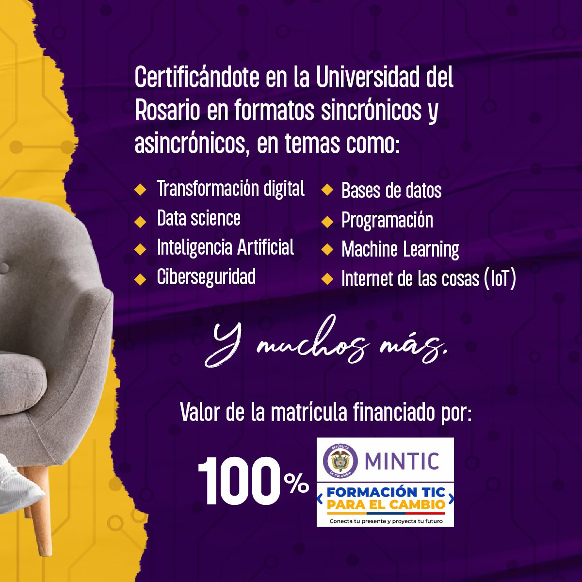 URosario's tweet photo. Transfórmate digitalmente y estudia en la Universidad del Rosario uno de nuestros cursos. 

Valor de la matrícula financiado en un 100%. Conoce más en https://t.co/ykqYJ9oj3D
@MinTIC_responde @ICETEX https://t.co/O38Cl05uun