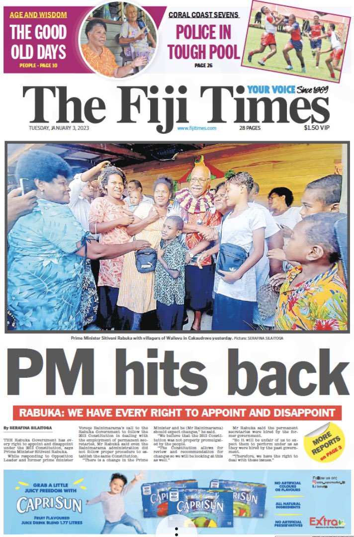 ArielaZibiah's tweet photo. “There is a change in the Prime Minister and he (Mr Bainimarama) should expect changes.” - @FijianPM @slrabuka 

#changeishere 
#takingbackfiji 
#onedayatatime https://t.co/BXUZn2b8NO