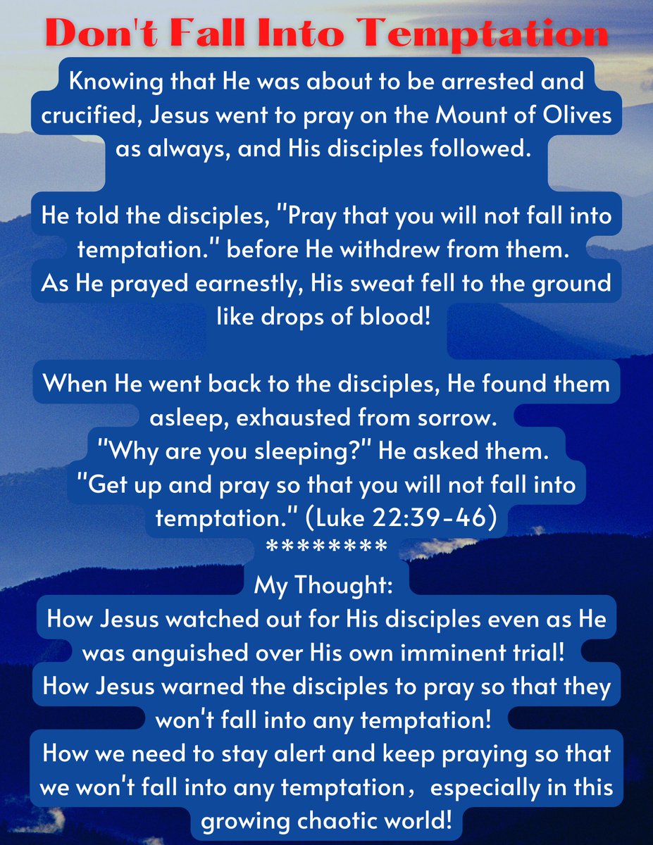 eway1008's tweet image. eway1008.org/post/don-t-fal… ＃Bible #JesusChrist #Temptation #FleeFromTemptation #Trial #Prayer #Gospel #Salvation #Discipleship #Pray #Prayer