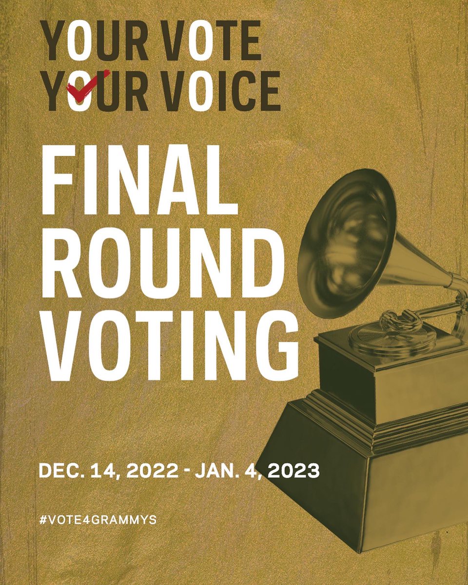 Participation in the #GRAMMYs voting process is critical to upholding the integrity of music’s only peer-voted honor. If you're a @RecordingAcad voting member, be sure to cast your Final Round ballot by Jan. 4! #Vote4GRAMMYs