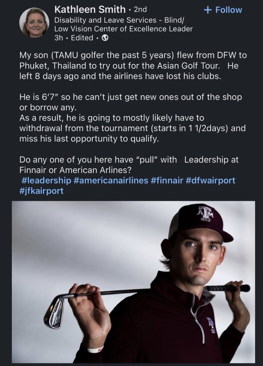acaseofthegolf1's tweet photo. If anyone can help in Thailand or has pull with American Air can you check out the message below. https://t.co/riqSuBCrnE