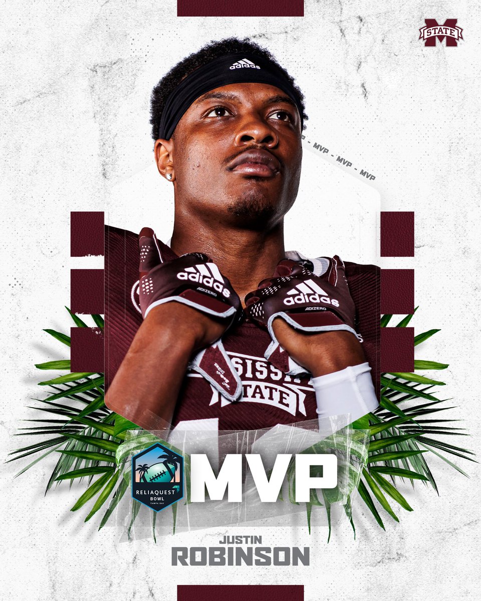 HailStateFB's tweet photo. Your @ReliaQuestBowl MVP ⤵️

@4Ljrob 👏👏👏

#HailState🏴‍☠️ https://t.co/iP3KASEPDq