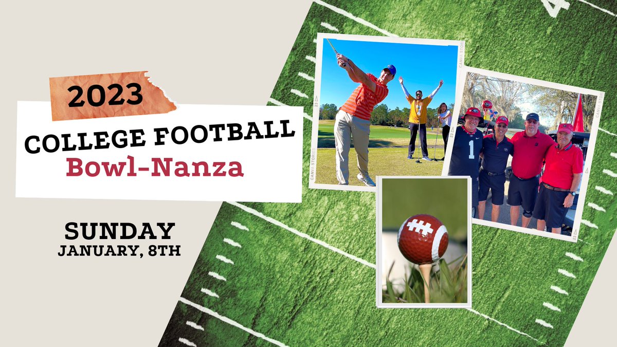 Gather your crew &amp; join in on the fun at our 2023 College Football Bowl-Nanza Golf Tournament! Play golf &amp; partake in a little friendly competition at this 4-person modified scramble at The King &amp; Bear. Wear your favorite jersey &amp; school colors! golfwgv.com/golf/wgv-events