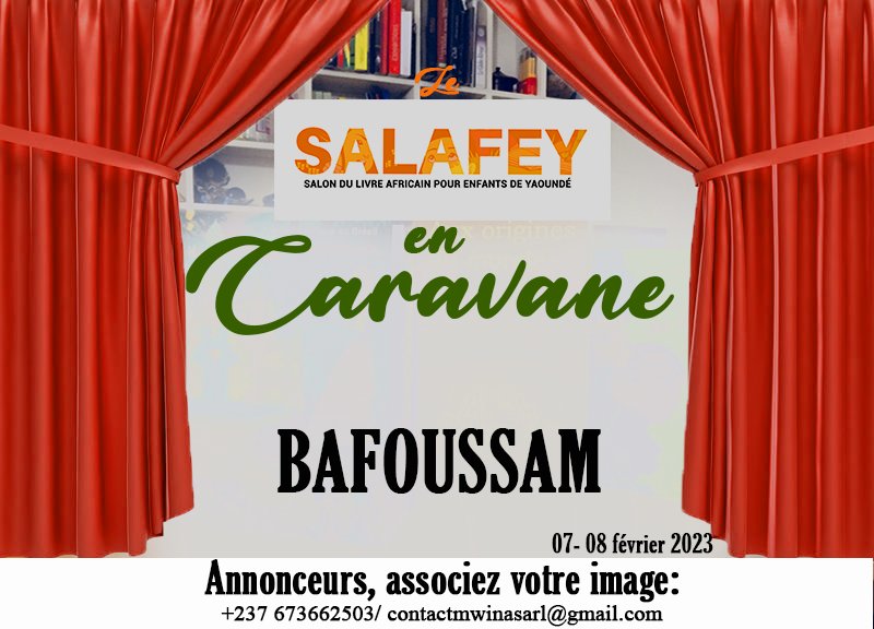 Nadine_Mek's tweet photo. Le SALAFEY 2023 se prépare Maintenant.
Thème : J'écris mon histoire.
Nous commençons avec une Caravane à Bafoussam les 07 et 08 février 2023 lors de la semaine de la jeunesse.
Rejoignez-nous en tant que partenaire ou sponsor en nous contactant au https://t.co/a8T5YyLeOx.
#SALAFEY https://t.co/HdQ2J8IKGx