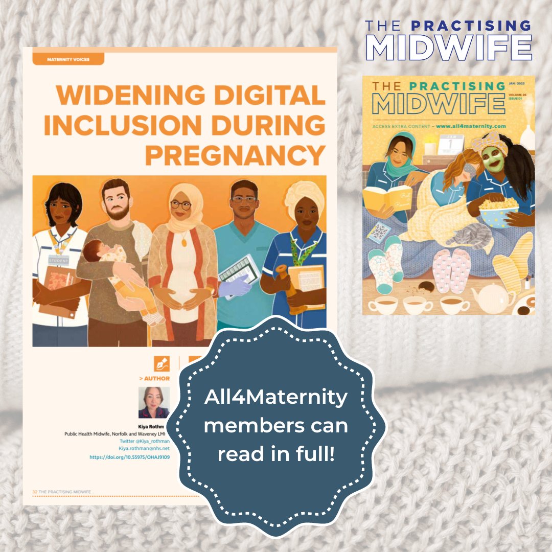 <a href="/drdebmidwife/">Debbie Garrod</a> Finally, Public Health Midwife @kiya_rothman explores how the digital transformation may risk marginalising people who do not have digital access or skills. Can maternity services help to close the digital divide? /7
👉 all4maternity.com/widening-digit…