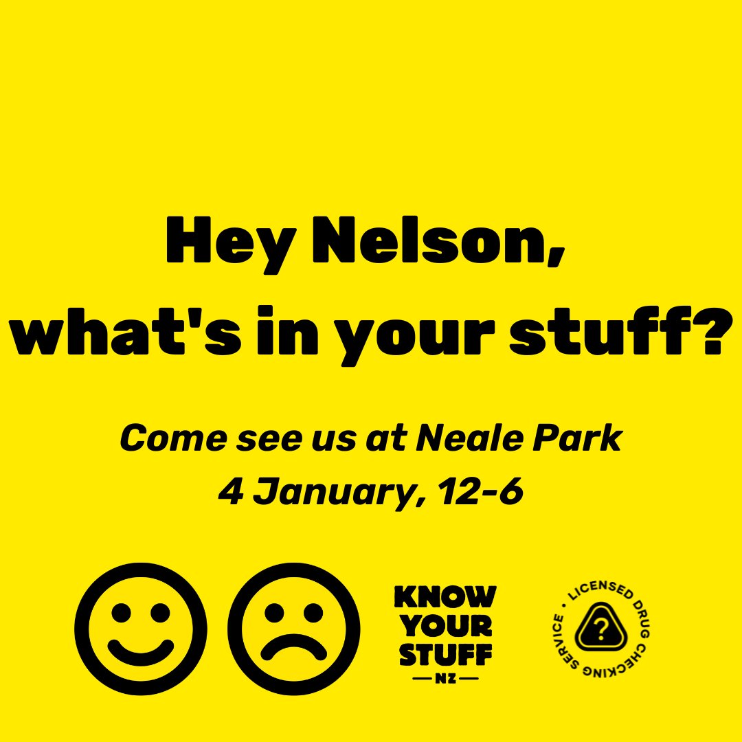 Nelson! You're recovered from NYE, there's more partying to be done, so get your stuff checked. Our crew will be in the bus in Neale Park from noon to 6 pm tomorrow, Wednesday 4 Jan. We won't be at Bay Dreams, so this is your chance.