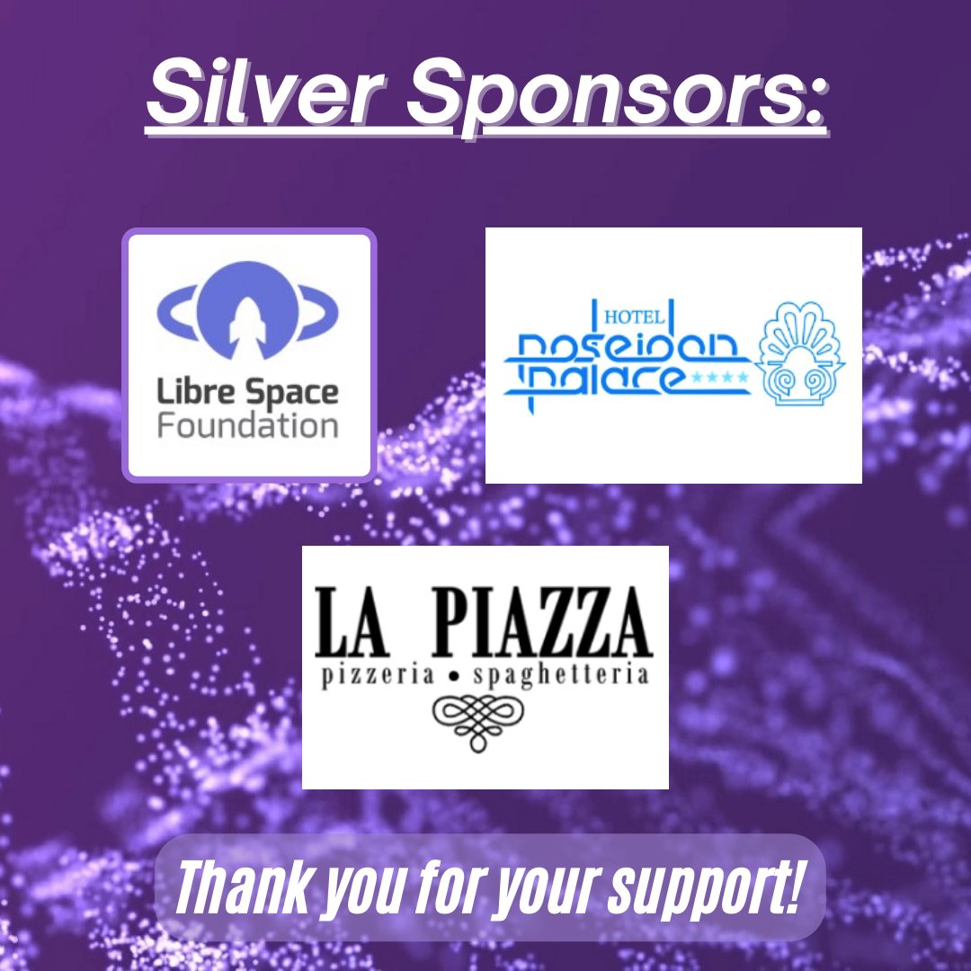 Fosscomm2022's tweet photo. MEET THE SPONSORS

🎉We would like to express our gratitude to Libre Space Foundation, the “Hotel Poseidon Palace” and the pizzeria “La Piazza” for their support to this year's Fosscomm as silver sponsors! https://t.co/AOSfipz1h9