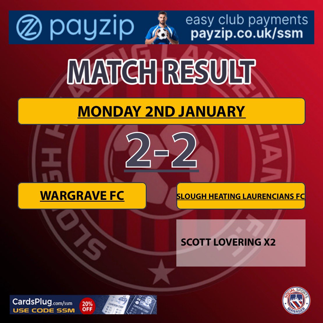 Entertaining game for the neutral v @Wargrave_FC today. It finished 2-2 🤝 @ScottLovering with both our goals. @ThamesValleyPL