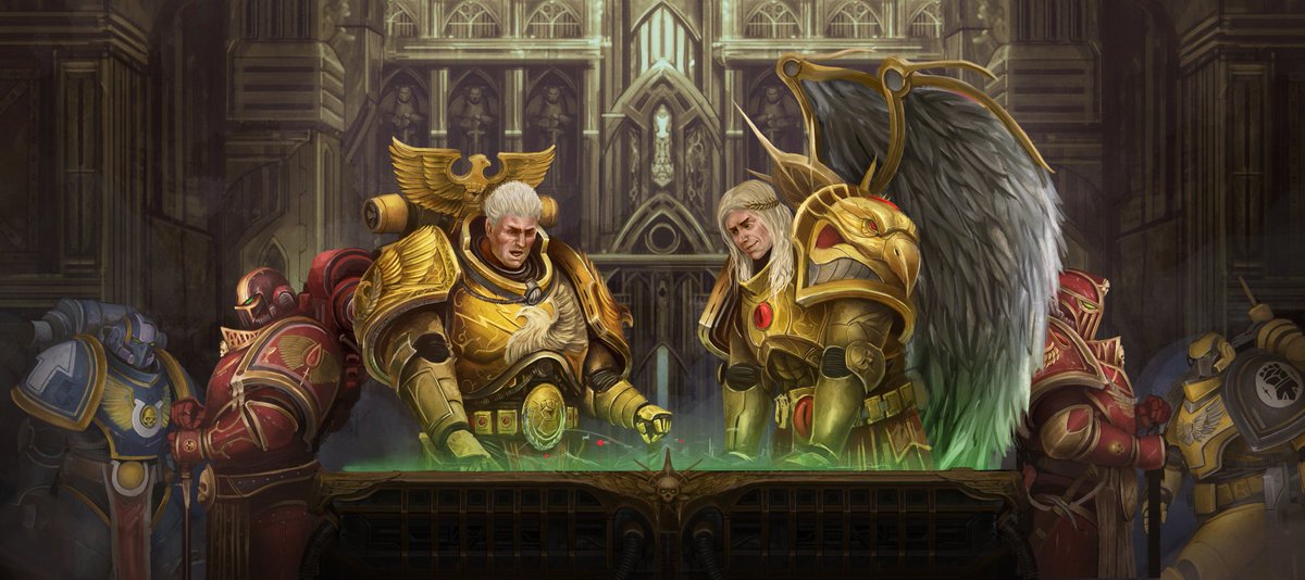 'Council of War'

#WarhammerCommunity #wh40k #warhammer40000 #warhammer40k 
#WarhammerArt #warhammerfanart 
#Sanguinius #bloodangels #rogaldorn #imperialfists #ultramarines #W40K
#dorn #spacemarines #imperium