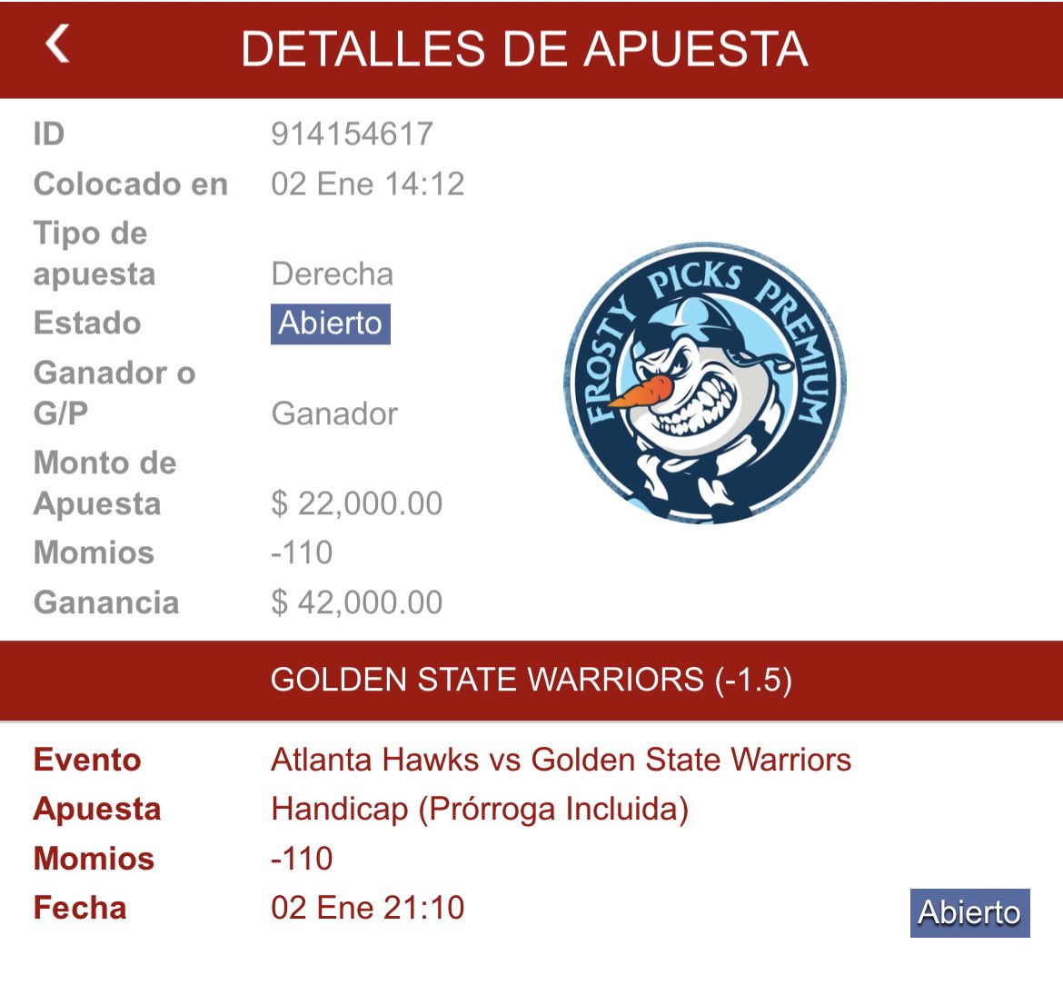 💰 Iniciando BIEN el año 

✅8-1❌ por el free: T.me/fr0stxr

Regresamos a ganar lo normal 🥰, PRIMER SORTEO 2023

Si ganamos la apuesta se van GRATIS $1500 pesitos entre los que dejen Like y RT (obviamente deben de seguirme)
