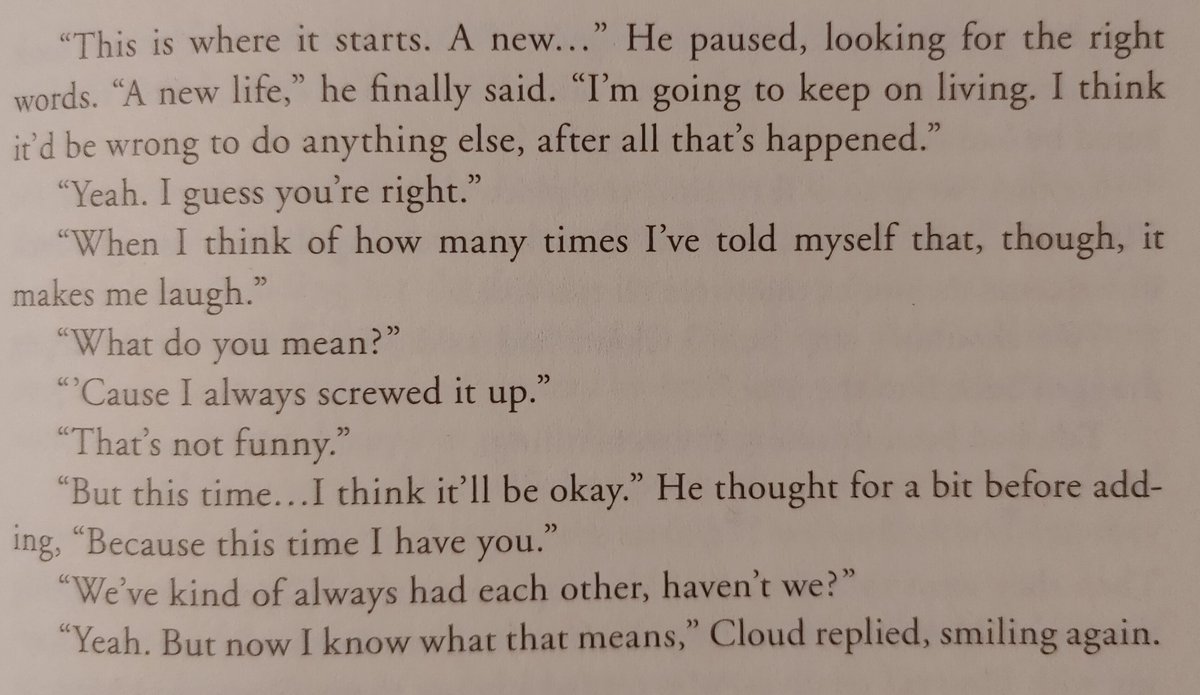 StygianSis's tweet photo. Cloud and Tifa both before the final battle saying they can get through anything as long as they have each other. #CloTi #OTWTAS #HighwindScene https://t.co/6eF5v4VHBA
