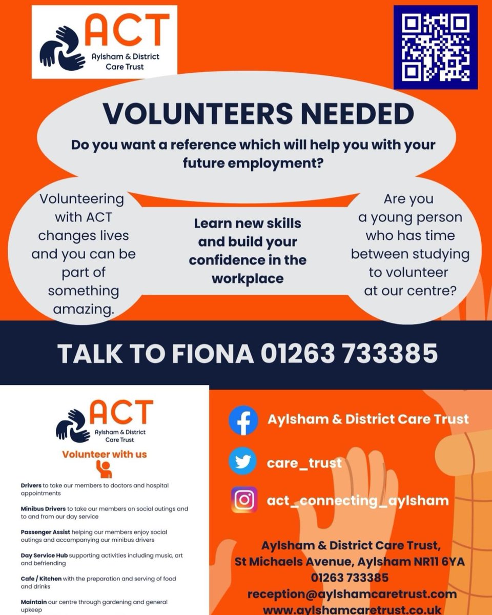 For those of u starting on your Gold award this would be an ideal volunteering opportunity local &amp; supporting the local community <a href="/DofE_AHS/">Aylsham High DofE</a> <a href="/aylshamhigh/">Aylsham High</a> #local #gold #volunteering 😊