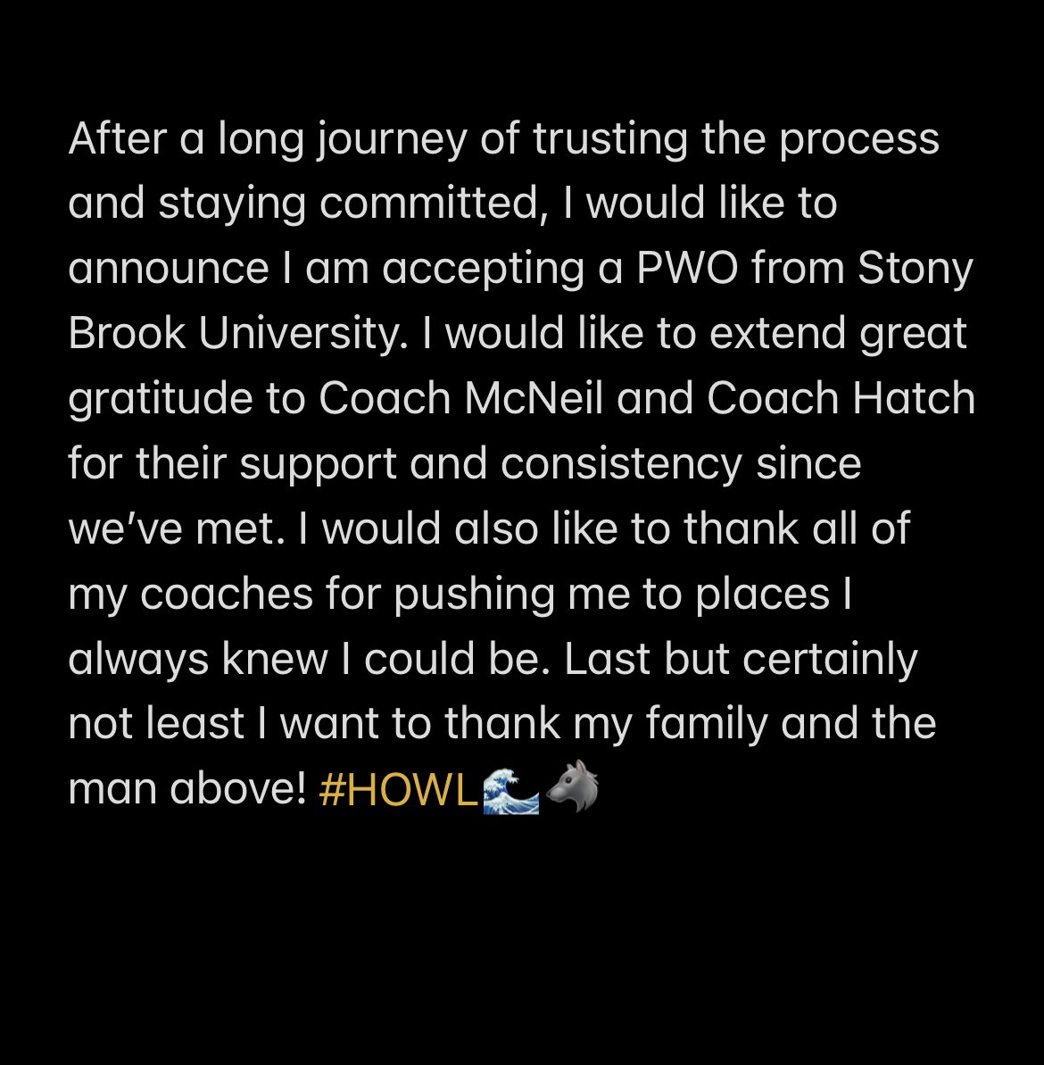Thank you for this opportunity! 🌊🐺 #HOWL <a href="/StonyBrookFB/">Stony Brook Football</a> <a href="/McNeilParker/">Coach McNeil Parker</a> <a href="/Coach_Hatch/">Patrick Hatch</a> <a href="/Coach_Ander5on/">Coach Anderson</a> @_Shawnt1 <a href="/LightsOutMorgan/">Wayne Morgan II</a> <a href="/CoachNooks/">Coach Nooks</a> <a href="/BachandTucker/">Tucker Bachand</a> @Jb_Boggs <a href="/LoloLaurisse/">LKRLolo</a> <a href="/LOPT__/">LightsOutPerformance</a>