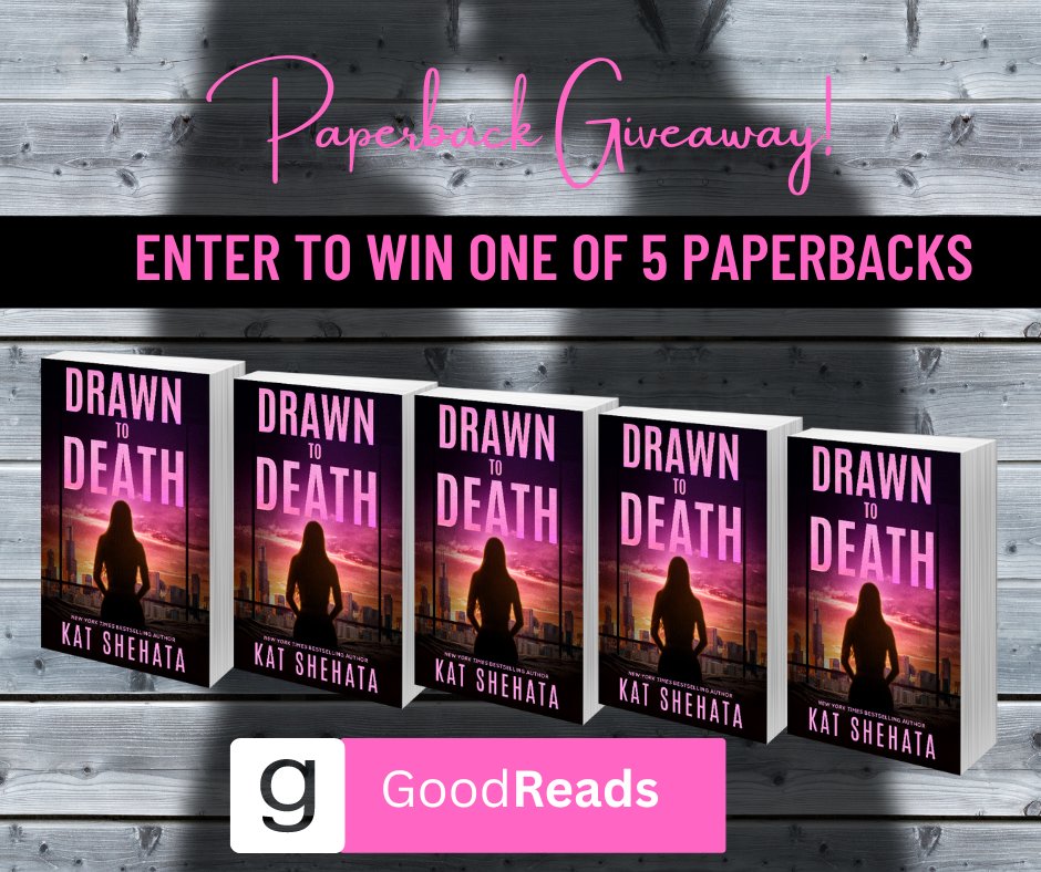 TheNextStepPR's tweet photo. Want a chance to #win 1 of 5 signed paperback copies of Drawn to Death by @KatShehata?
#Enter โก๏ธ https://t.co/O2LISAUqjI
Ends on 1/7 & Goodreads will announce the winners!
#WinMe #Goodreads #DrawnToDeath #KatShehata https://t.co/KmOXM335YK