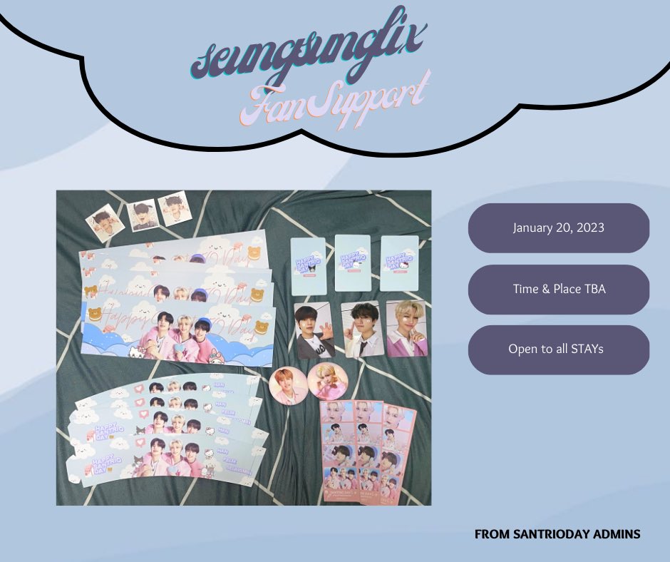 [ stray kids x bench fanmeeting ]

- will giveaway these inclusions made by santrioday admins! 

╰┈➤ like &amp; rt

╰┈➤ show proof on d-day ! 

will give these randomly on d-day 🫶