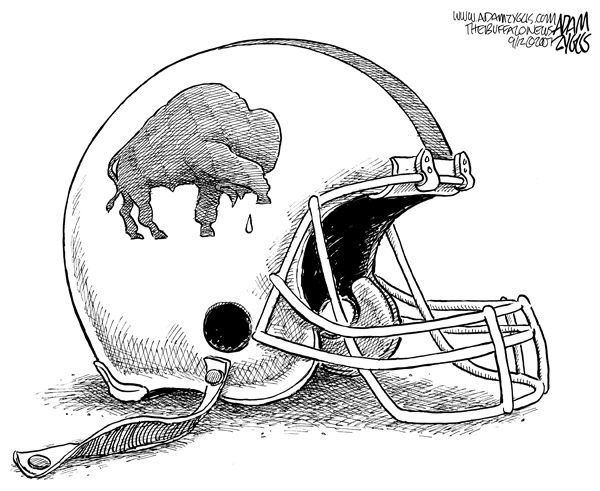 adamzyglis's tweet image. This game should not go on. Prayers for Hamlin @TheBuffaloNews @BuffaloBills 
(Cartoon from 2007 after Kevin Everett injury)