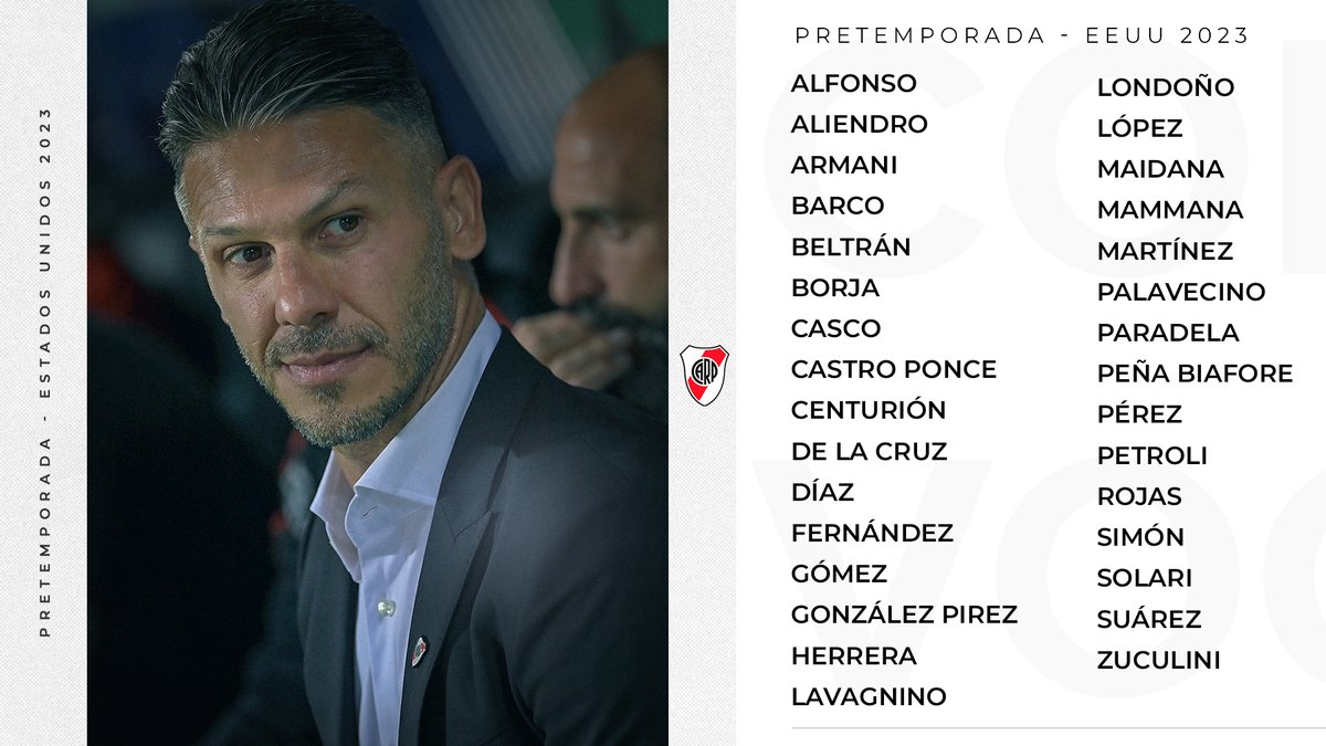 📝 Lista de jugadores que harán la pretemporada en Estados Unidos.
#PretemporadaRiver ⚪️❤️⚪️
