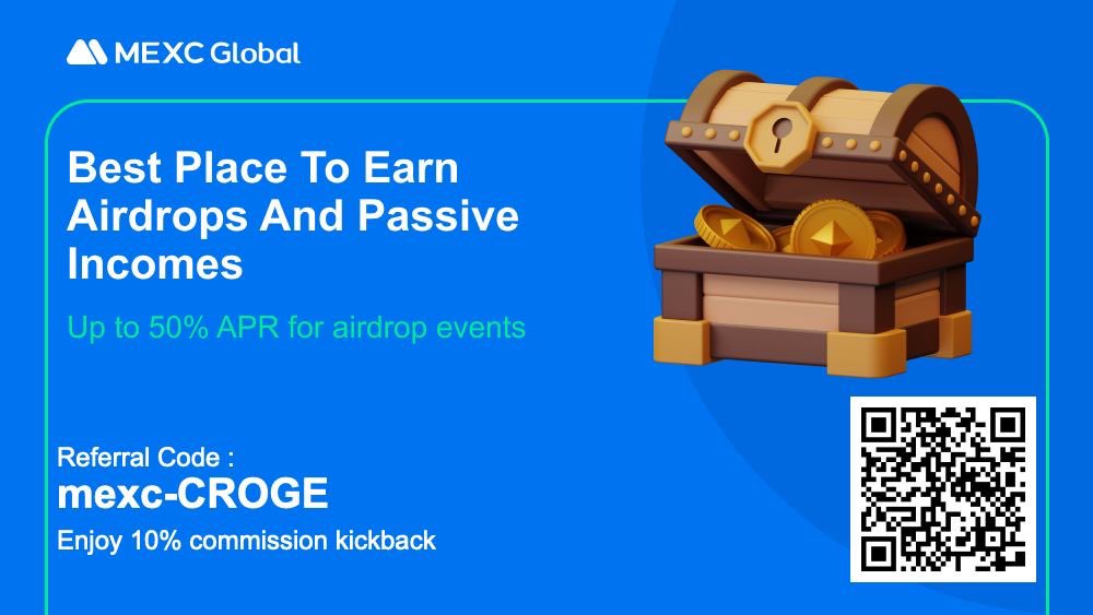 CrogeCoin's tweet photo. Crogecoin’s 3X AIRDROP CAMPAIGN! 🪂 

How it works: 

1- acquire at least $10 worth of $croge here: https://t.co/cxbGeWOiV8

2- signup for MEXC and send the $croge to your MEXC account: https://t.co/G5LzdYgw5z 

3- hold until January 9 🤝 

4- Get airdropped $20 more $Croge! https://t.co/RuZl5GEVFN