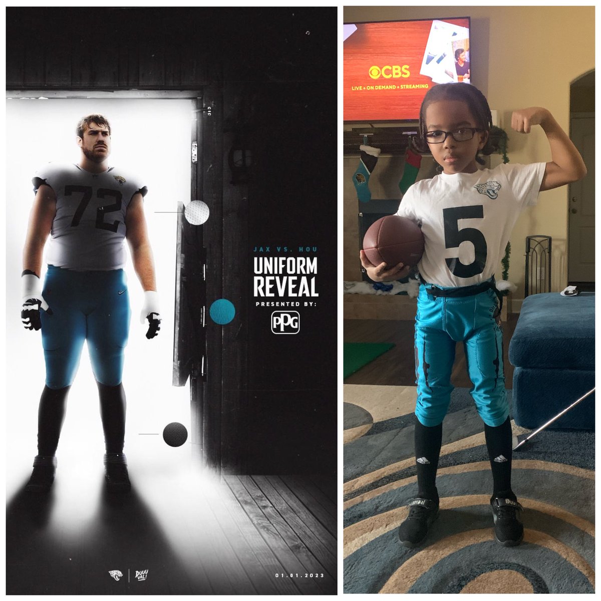 Mommy sends me the #uniformreveal weekly and I dress like the team for game time! I love my @Jaguars #gojagssincebirth #dtwd #DUUUVAL #itwasalwaysthejags