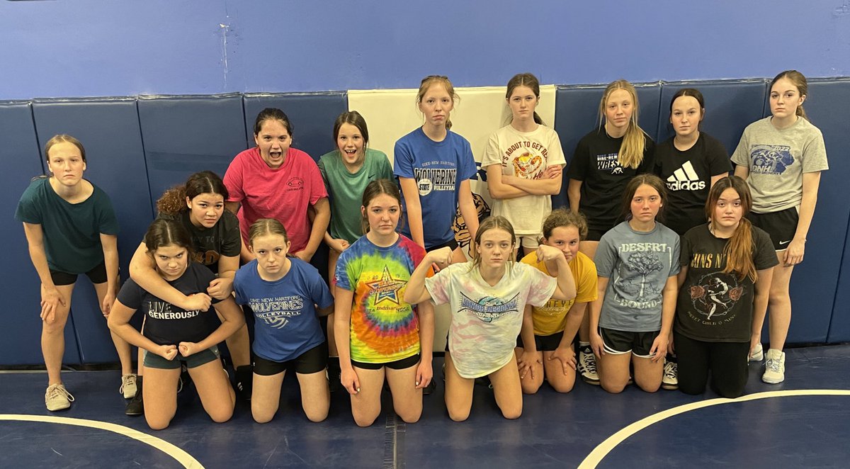 dike_new's tweet photo. History in the making! First year of JH girls wrestling at DNH.  More starting tomorrow!!  Good luck Ladies! @DNH_AD @DNHSUPT https://t.co/WzK6E4uBMu