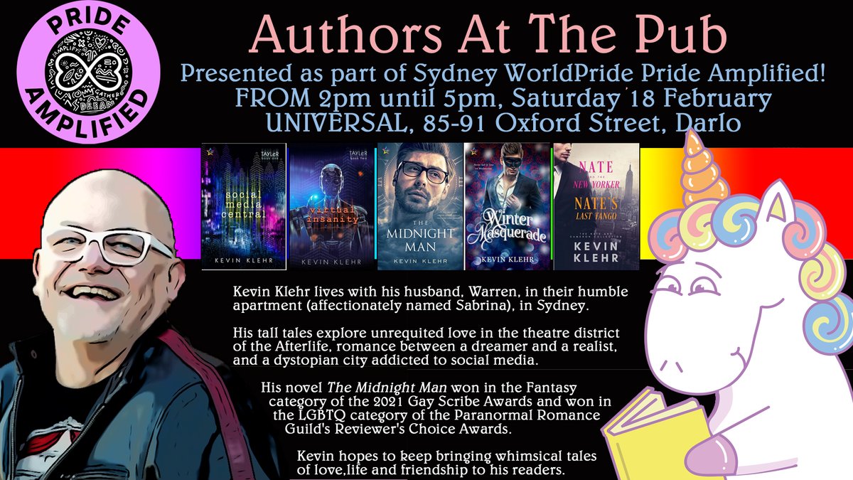 kevinklehr's tweet photo. I have a tale of a lover who appears in your #dreams.
Hear it at Authors At The Pub.
Visit https://t.co/brUX9s23lT for details!
A @SydWorldPride #PrideAmplified event.
#writeQueer #writeLGBTQ #mmromance #urbanfantasy @ninestarpress #promoLGBT #author #writinglife #auswrites https://t.co/lrvurTdn8B