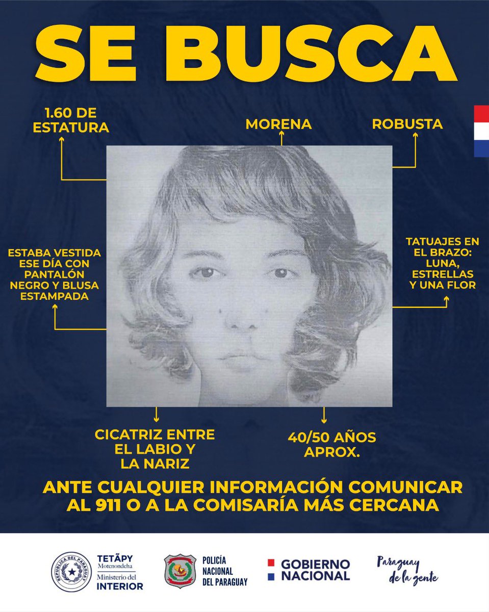MDI_Paraguay's tweet photo. 🚨 URGENTE #sebusca 

Recrean #Identikit según datos brindados por la madre.

Se busca a mujer que habría llevado del Hospital San Pablo de Asunción a una beba recién nacida el 28/12/2022, #Ayúdanos a difundir la imagen y hacer llegar de vuelta a la bebé en brazos de su madre. 🙏 https://t.co/x0vNhaIBDZ