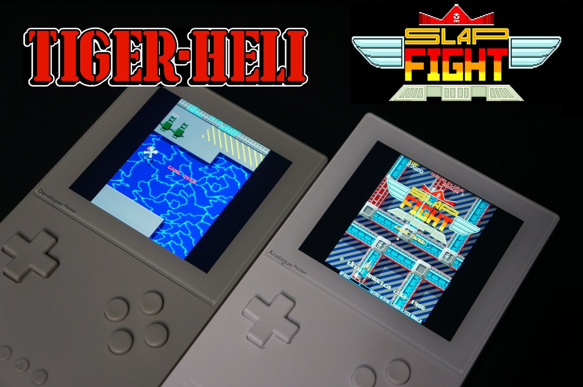 antongale's tweet image. Just managed to squeeze Slap Fight into the Analog Pocket. Thanks to @marcusjordan for supplying the SRAM code it is much appreciated.
The new version of the core can be downloaded from github.com/antongale/arca…
#openFPGA