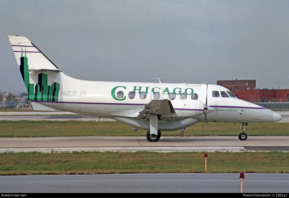 n194at's tweet photo. Chicago Express Airlines
BAe Jetstream 3102 (J-31) N831JS
MDW/KMDW Chicago Midway International Airport
Photo credit CLRS747 | October 28, 1994
Flew on her IND-MDW | May 24, 1999
#AvGeek #Aviation #Airline #AvGeeks #BAe #J31 #WindyCity #ChicagoExpress #MDW #Chicago https://t.co/hy0aPsyy5t