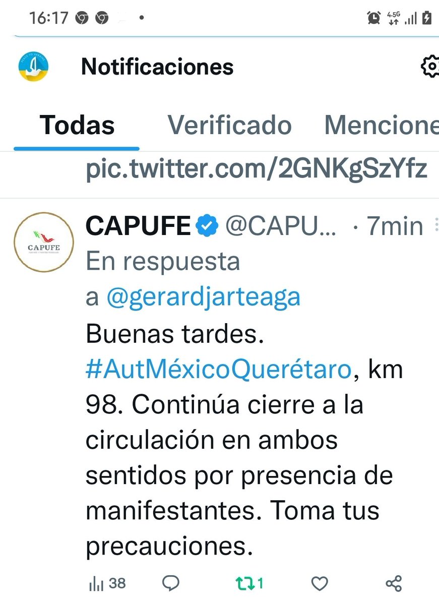gerardjarteaga's tweet photo. @lopezobrador_ @SEGOB_mx @SCT_mx @CAPUFE llevamos horas atorados en la autopista Querétaro-México debido a una supuesta toma de la carretera por manifestantes ¿hasta cuándo?¿y el estado de derecho dónde está? @lopezdoriga @latinus_us @El_Universal_Mx https://t.co/PH75Uj2Lwu