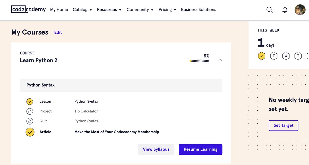 atosicodes's tweet image. 👩🏻💻 day 7 of #100DaysOfCode ! 👾
continued with python, covered all the python syntaxes from the #codeacademy python 2 course ✨
coding is almost becoming a habit now and I kinda love this part of the day 🧠