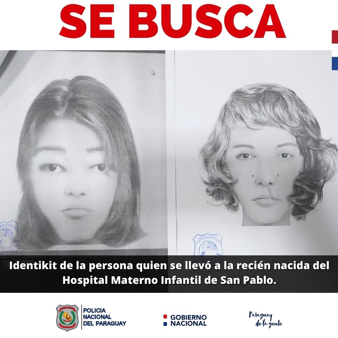 policia_py's tweet photo. 🚨 𝗣𝗲𝗱𝗶𝗱𝗼 𝗮 𝗹𝗮 𝗰𝗶𝘂𝗱𝗮𝗱𝗮𝗻𝗶́𝗮
Difundir nuevo identikit con similar característica de la supuesta autora, quien se llevó a la recién nacida del Hospital Materno Infantil de San Pablo y sigue con paradero desconocido.
Cualquier información comunicarse al Sistema 911 https://t.co/RnAmc1Ifkl