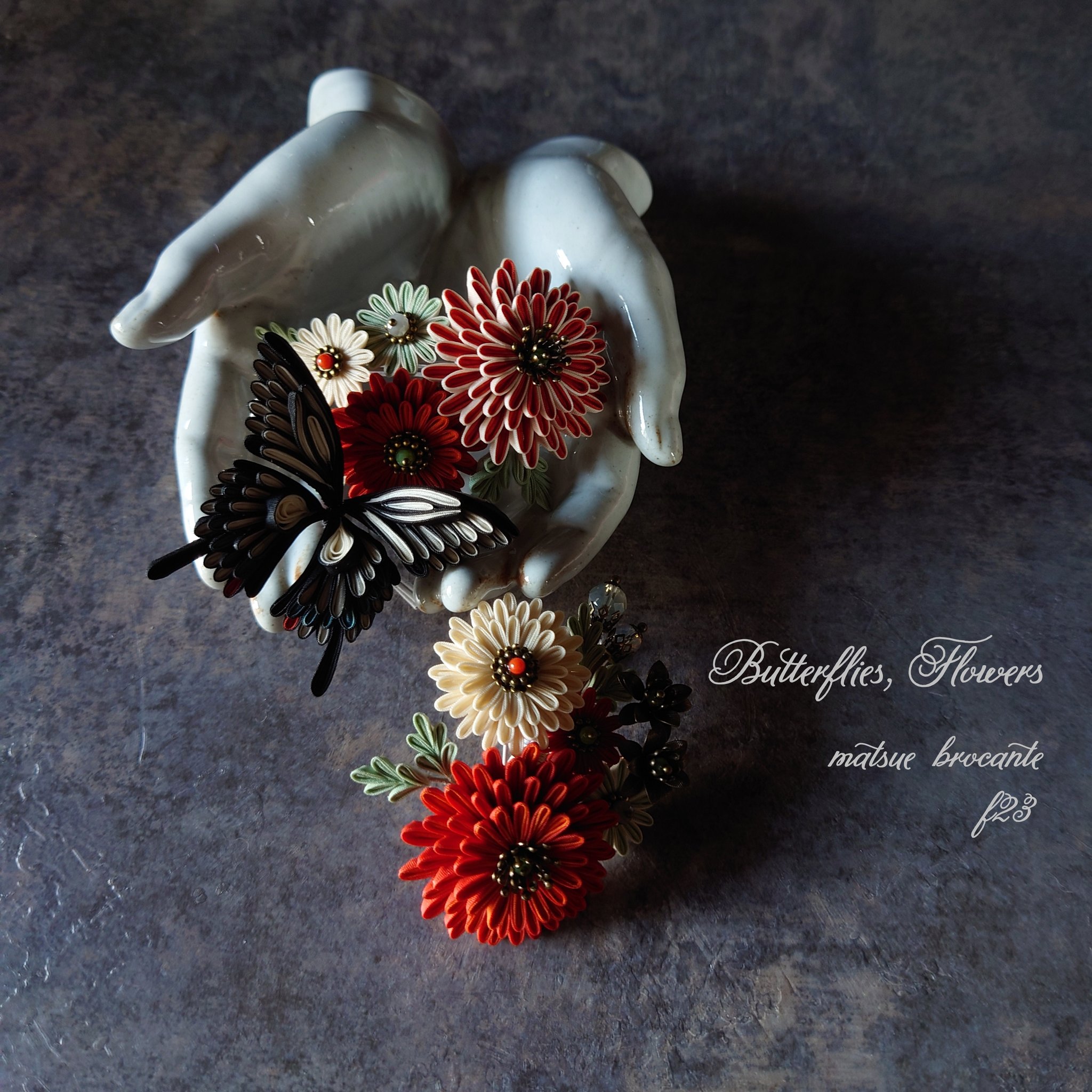 受注制作]✨艶やか大正ロマン✨つまみ細工の髪飾り✨