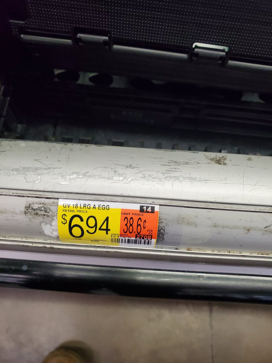 DolioJ's tweet photo. This 18 pack of Great Value eggs was 88 cents 2 years ago. https://t.co/q7ualvea60
