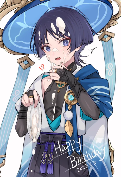 おめでとう!!!!!愛してるぞ思いっきりパイ投げつけて後で怒られたい#放浪者誕生祭2023#スカラマシュ誕生祭2023 
