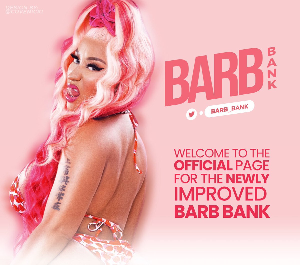 TeamMinajBank's tweet photo. Welcome to the NEWLY improved
Barb Bank!

— We have improved by making the barb bank a more transparent way to collect donations for NM5! https://t.co/Ot5Px07FWL