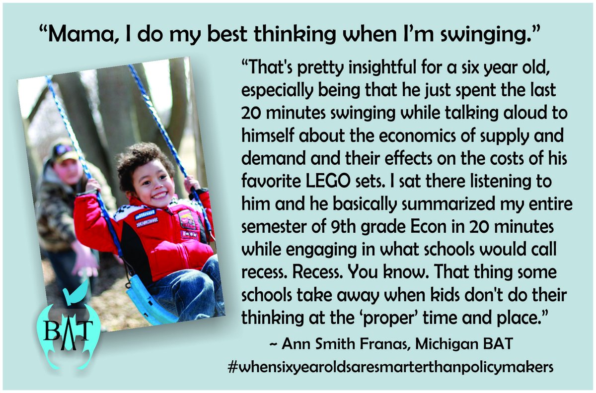 We all do our best thinking when we're relaxed &amp; can let our thoughts flow. Children are no different. #LetThemPlay #TBATs