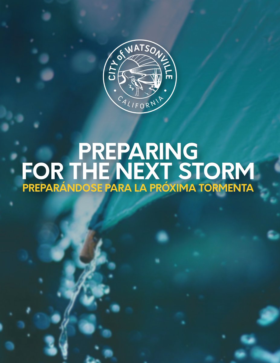 WatsonvilleCity's tweet photo. Heavy rain is expected to hit Wednesday afternoon through Thursday.
 
Prepare for potential flooding AND evacuations. We've been clearing flood channels &amp; storm drains  &amp;  increased street sweeping to prep our roads.
 
Here’s how you can prepare:https://t.co/DsXsUfh2ZT https://t.co/7MYKAfeVKI