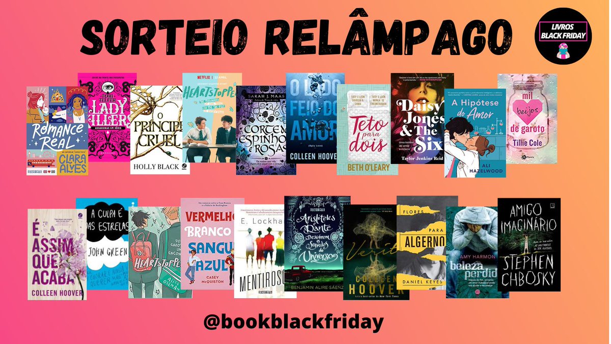 Sorteio...
O vencedor leva 1 livro de até R$30 a sua escolha

1. Seguir 
<a href="/bookblackfriday/">Livros Black Friday</a>
2. Curtir Dar RT nesse tweet
3. Entrar no nosso Canal de Promoções no Telegram: t.me/livrosblackfri…

Encerra 12/01