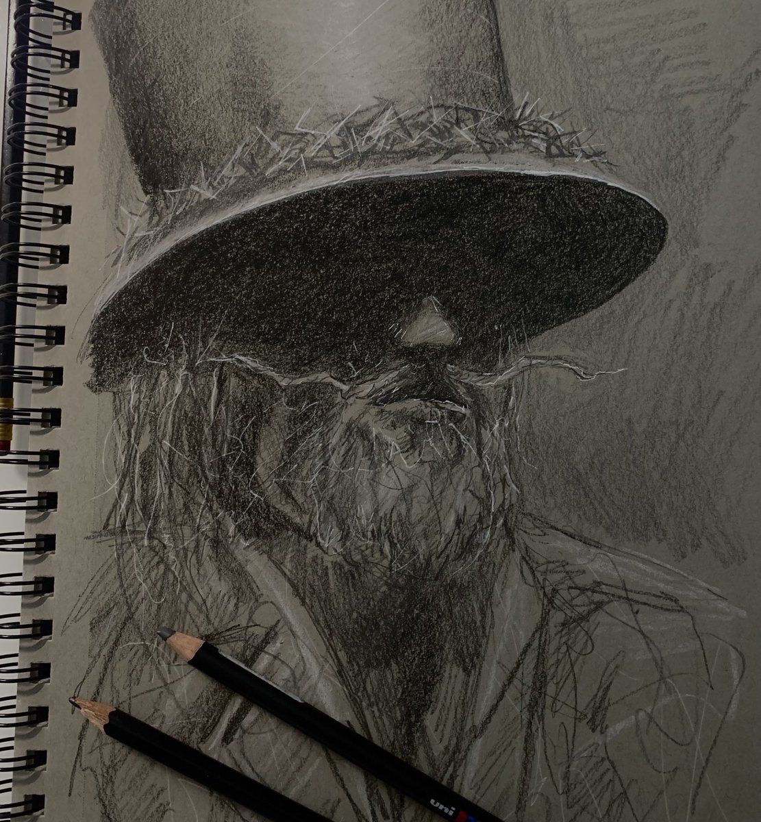Emi_Fiumara's tweet photo. An #UncleHowdy sketch. #BrayWyatt #wwe #wyatt6 @Windham6 https://t.co/MkMUqmwywk