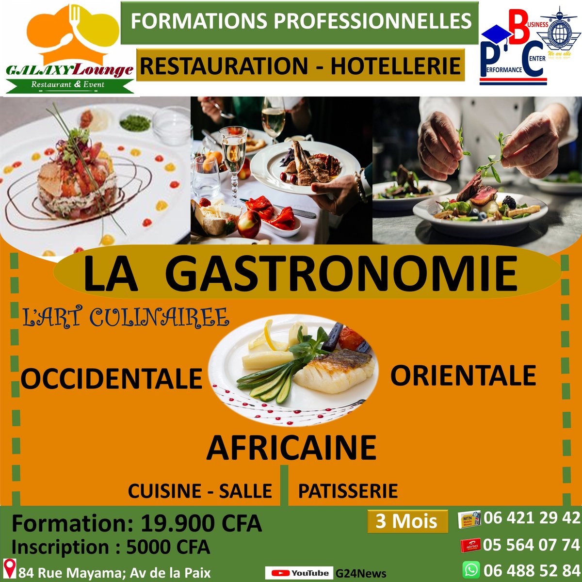 global_ggs's tweet photo. 🔴🟡🟢 La Gastronomie 🍽🍴🥢🍣🥗🥙🫓🥪🍕🍔🥦🥑🥕🌽🫑
De l'Art Culinaire à la Gastronomie, les saveurs n'auront plus de secrets pour vous !
Cette fois-ci avec "le Chef des Chefs" pour vous booster. + une Surprise au programme
Inscriptions encours...
Contact : +242 06 421 26 42 https://t.co/t5oh3jjrNr