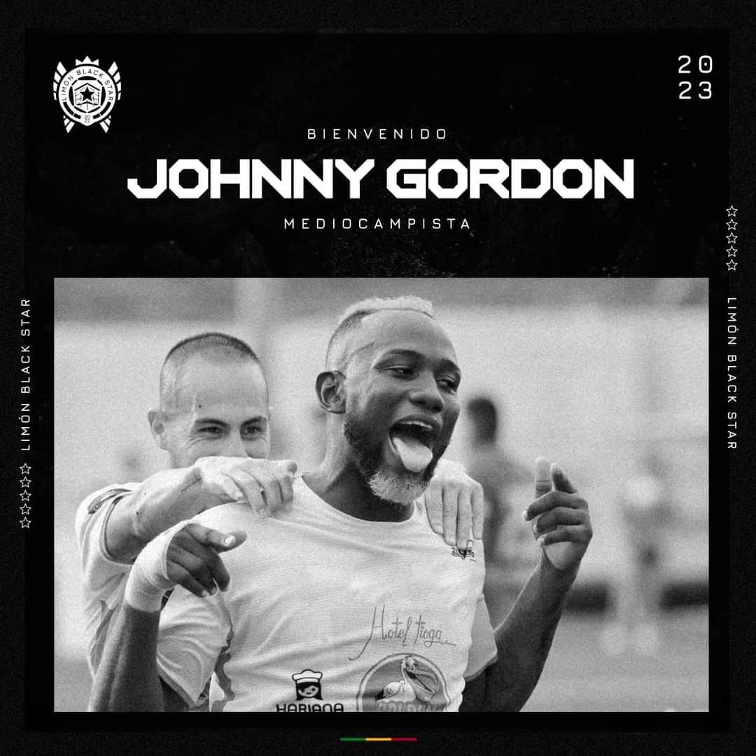 ▫️Limón Black Star anunció este lunes la contratación de #JohnnyGordon de cara al torneo de Clausura 2023 en la Liga de Ascenso

El jugador llega proveniente del #PuntarenasFC de la Primera División.
