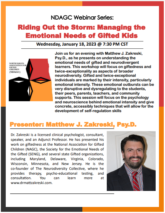 DakotaGifted's tweet photo. January 2023 marks the beginning of a new year of NDAGC webinars and you definitely won't want to miss the first one.This webinar is free to members but open to guests for $10. Visit our webiste to register: https://t.co/VSLHYaJ7tB https://t.co/MtMy4sRVEx