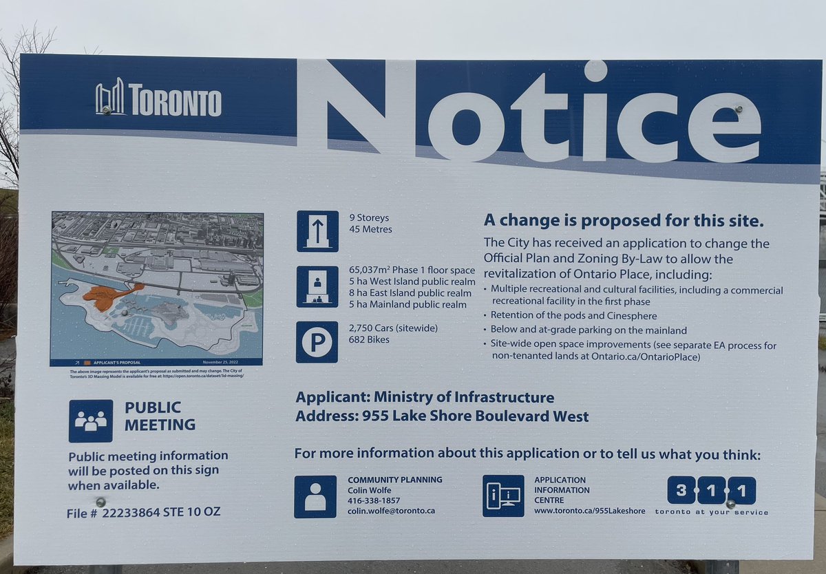 THIS just appeared near the entrance of Ontario Place’s West Island. It’s getting  getting real folks. Get ready to fight for our public space! #topoli #onpoli