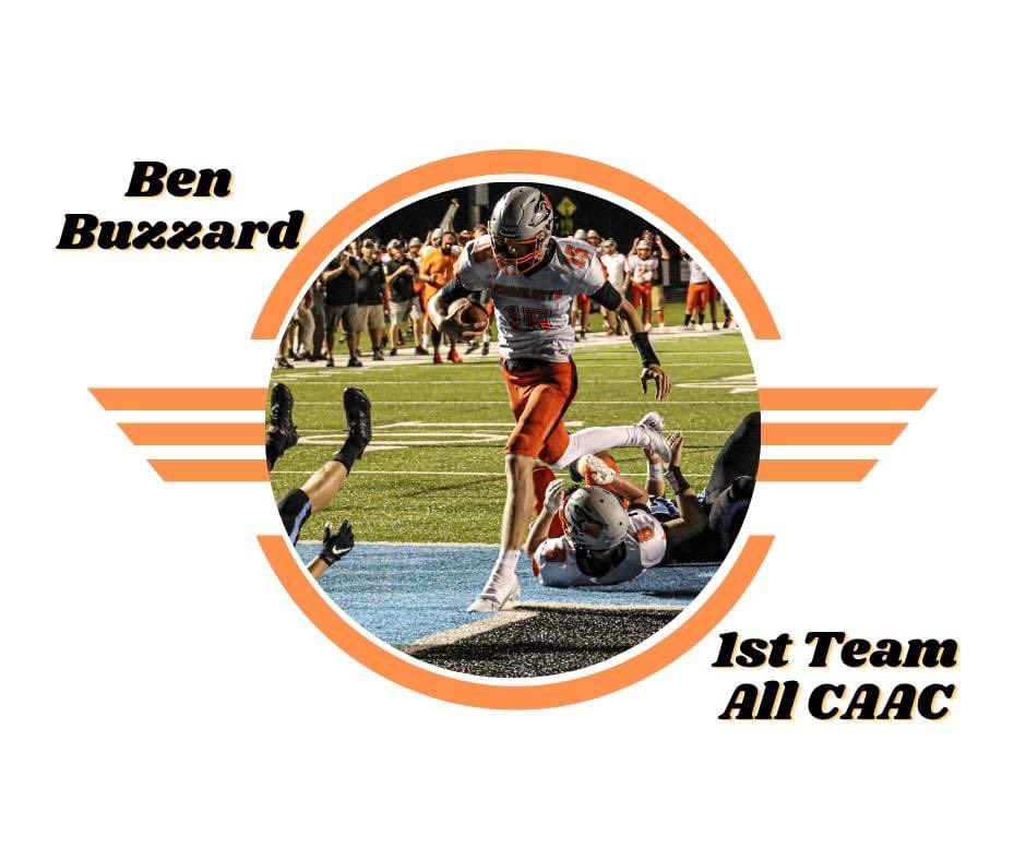 Junior Quarterback #15 Ben Buzzard 

Ben was an amazing leader on the field and had a QB Rating of 115, he completed 30 out 45 pass attempts for 430 yards and 5 TDs, he had 29 carries for 128 yards and 2 TDs.

Ben was also selected to the LSJ All Area Division 3/4 team as a QB