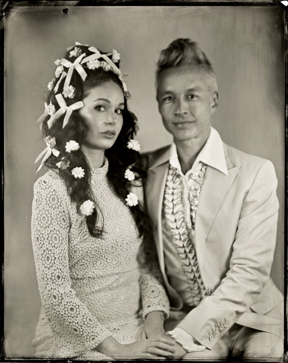 I’m so happy we got to shoot with <a href="/ModernTintype/">Modern Tintype</a> for our wedding announcement photos, such a special experience I will always cherish! 🖤