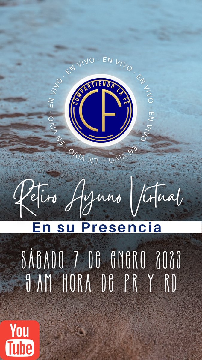 Dios te bendiga. El próximo sábado 7 regresamos con nuestro retiro dándole la primicia al Señor. *“EN SU PRESENCIA “* Tendremos 2 predicadores y tiempo de Adoración.  Te esperamos en nuestro canal de YouTube @compartiendolafe.  Dios hará grandes cosas. Amén
