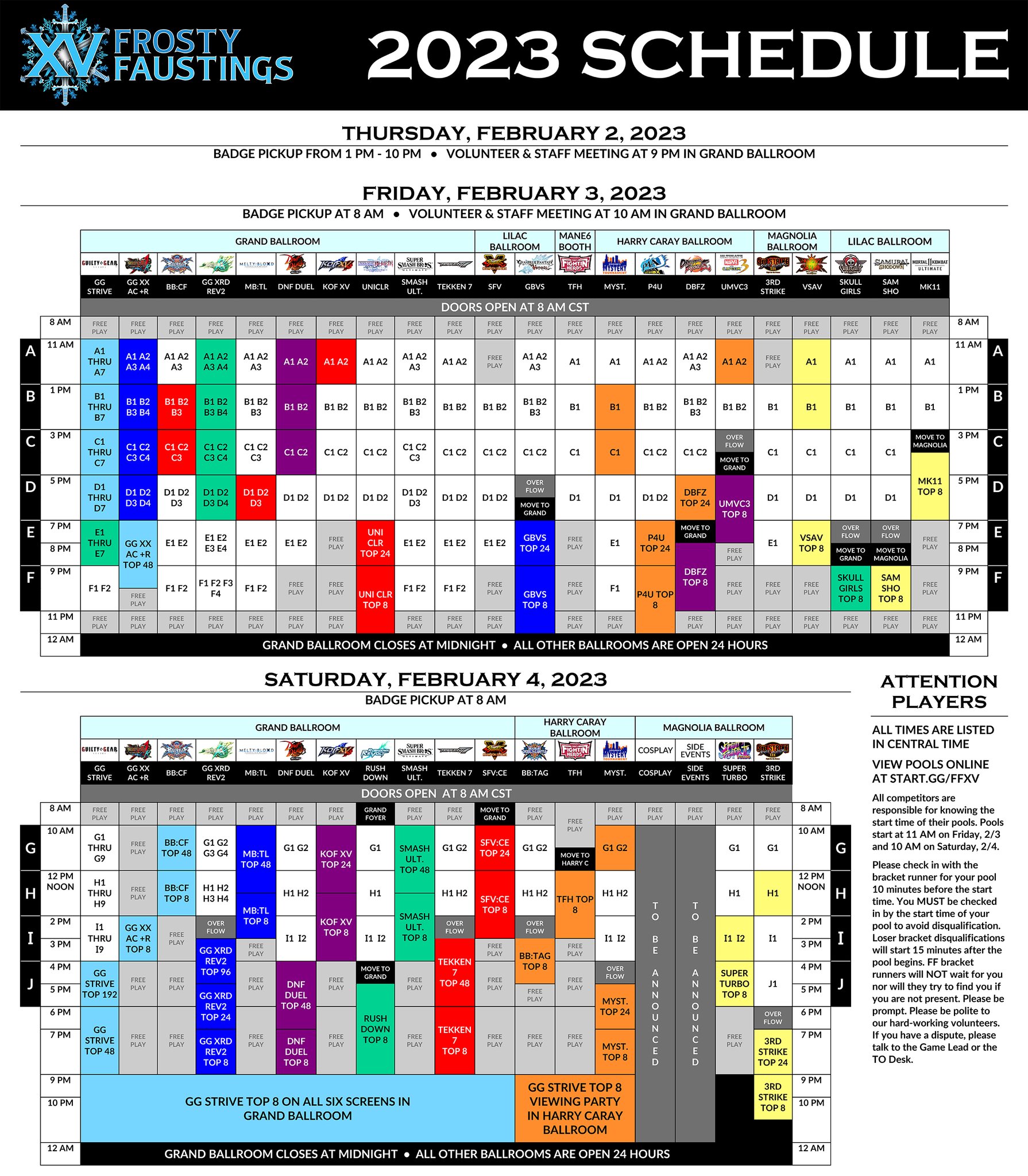 Frosty Faustings on Twitter "Here is the full schedule for all 25 main